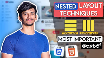 Horizontal and Vertical Layout Techniques in HTML Using Div | HTML & CSS full course in Telugu