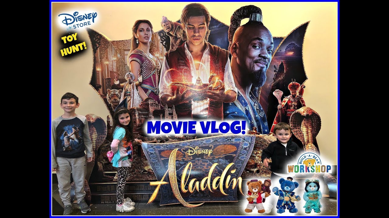 Disney ALADDIN MOVIE VLOG! Disney Store Toy Hunt! Jasmine, Aladdin, Abu & Genie Build A Bear!
