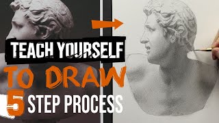 The 5 MOST IMPORTANT STEPS for REALISTIC DRAWING - Cast DRAWING Laocoon's First Son