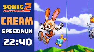 Sonic Advance 2 (Cream) World Record - 22:40