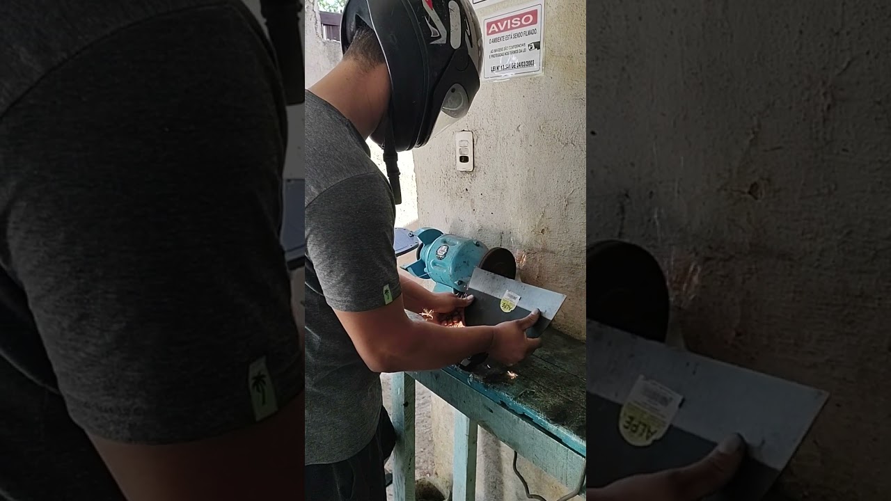 Como afiar enxada no esmeril???