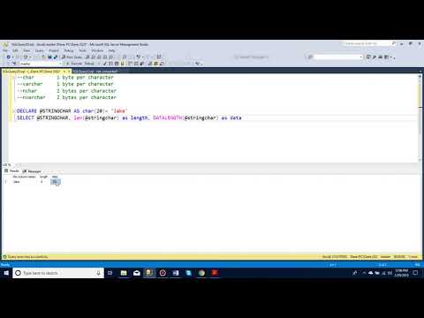 String data types in SQL