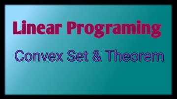 Convex set || Linear Programing || Lecture 01
