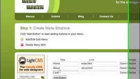 Web CSS Menu Maker