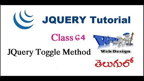 JQuery Toggle Method in Telugu | VLR Training Class 64
