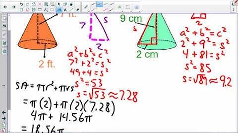Math 10C Ch 1 4 Surface Area of Cones & Pyramids
