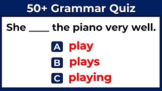 Grammar Quiz। 50  English Grammar Questions। English Grammar Test #challenge 1