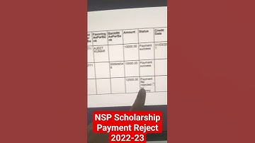 NSP Scholarship Payment Reject 2022-23