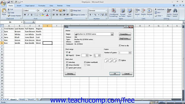 Excel 2007 Tutorial Printing Worksheets-2007 Only Microsoft Training Lesson 10.3