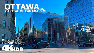 Ottawa Canada 🇨🇦 04 Nov 2023 Weekend Walk from Montreal Road to Downtown in 4K UHD (HDR) 60 fps