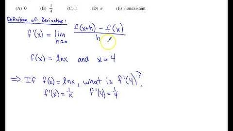 2012 AP Calculus AB Multiple Choice #18 - Difference Quotient Derivative Definition