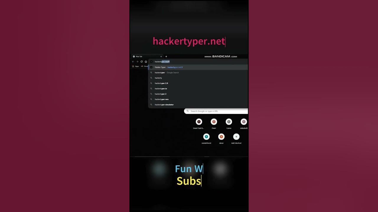 Prank hacking screen a website hackertyper shortvideo windows