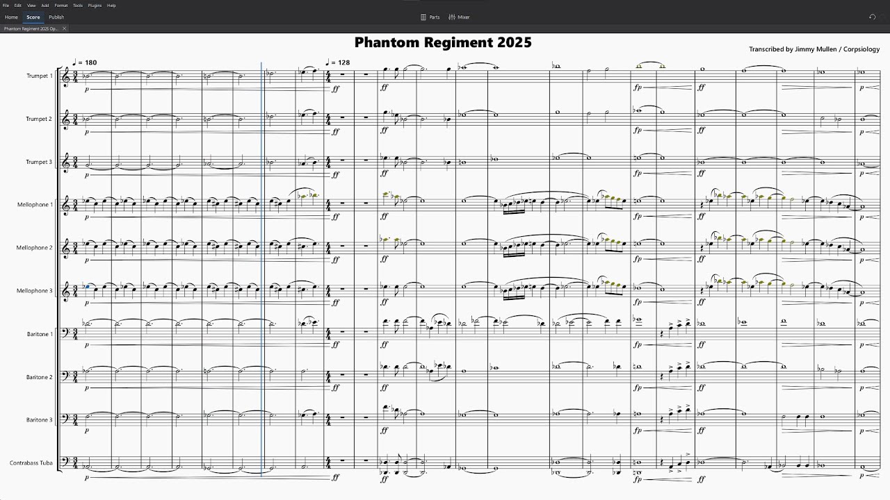 Phantom Regiment 2025 FULL BRASS TRANSCRIPTION
