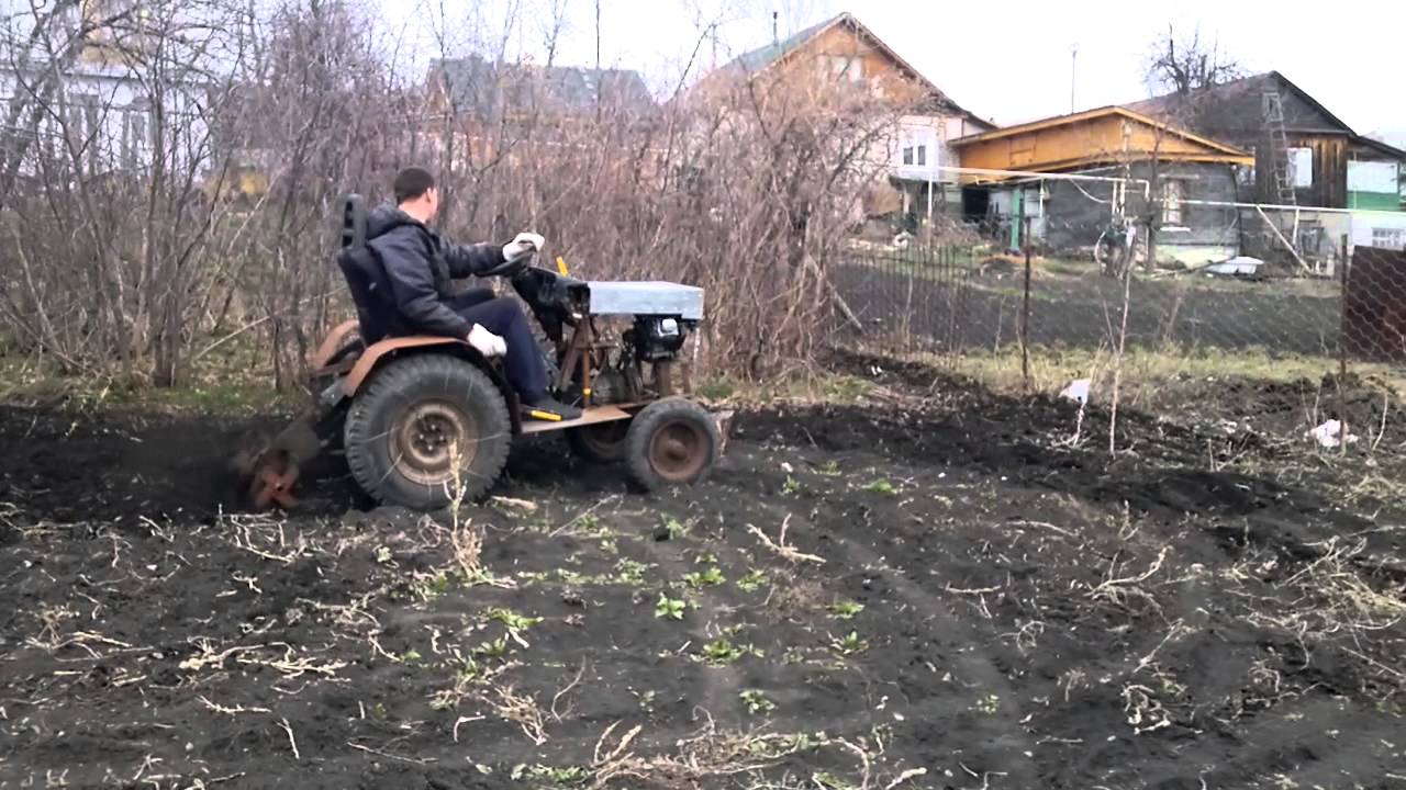 Самодельный минитрактор с фрезами Самодельный минитрактор с фрезами