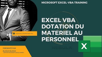 Excel VBA Classeur de Dotation de matériel au personnel