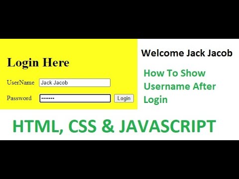 How To Show Username After Login In JavaScript