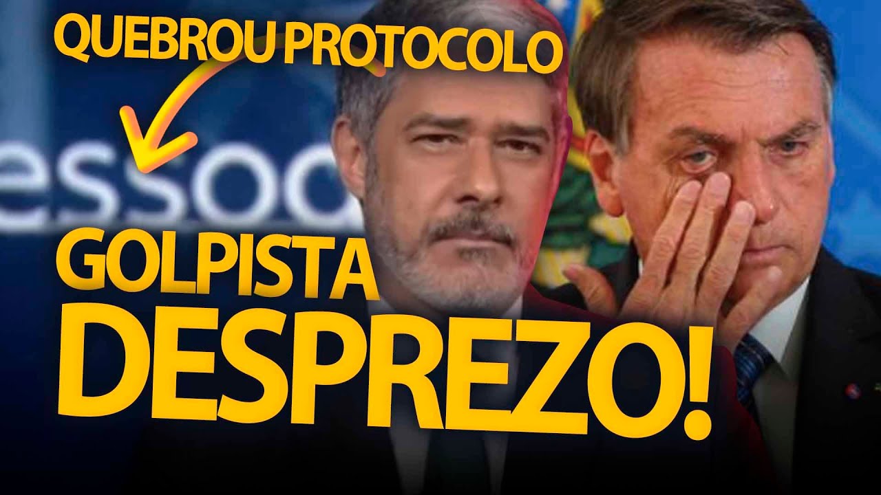 William Bonner chuta protocolo da Globo e ataca Bolsonaro: “Tom GOLPISTA e Desprezo a democracia”