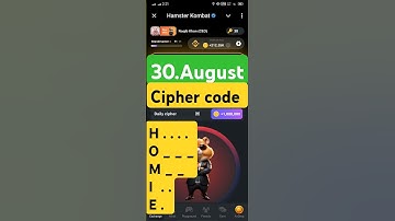 30 August daily cipher code #hamsterkombat #ciphercodes #bitcoin #today #cryptography #games #gaming