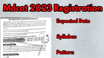Mdcat 2023 Registration Expected Date||Mdcat 2023 registration||Mdcat 2023 syllabus and Date||mdcat