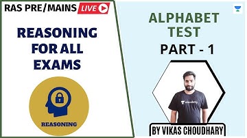 Alphabet Test | Part - 1 | Reasoning For All Exams | RAS/RPSC 2020/2021 | Vikash Choudhary