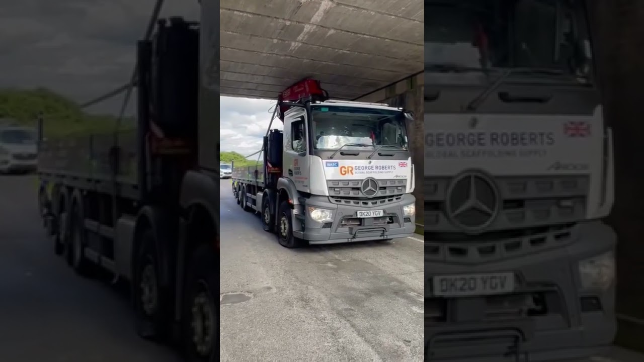 Lorry stuck under Bridge in Grazley Wokingham traffic alert. HGV under railway bridge