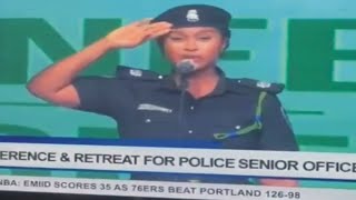 Policewoman goes viral over inability to correctly recite the National Anthem (video)