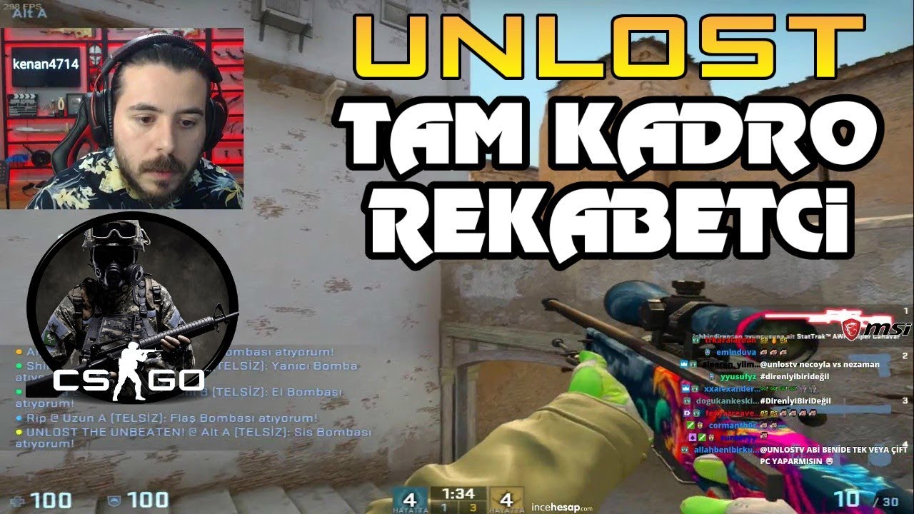 ALP MAÇI KURTARDI - UNLOST TAM KADRO CS GO REKABETÇİ GLOBAL MAÇI (31.01.2018)