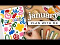 Plan with me january 2024 bullet journal setup