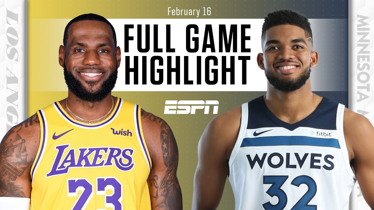 Los Angeles Lakers Vs Minnesota Timberwolves Full Game Highlights Nba On Espn Youtube