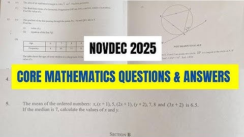 NOVDEC 2025 Core Mathematics Section B Questions and Suggested Answers 
