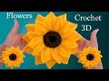 Como hacer girasoles en 3D a Crochet en punto tunecino tejido tallermanualperu