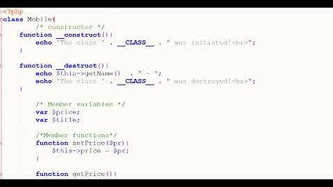 PHP - Object Oriented Programming - Constructors, Getters, Setters and Destructors - Lesson 2