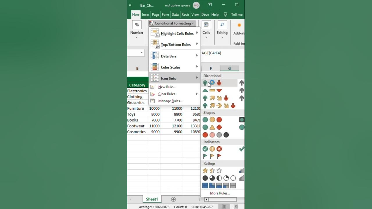 Conditional Formatting Icon Sets in Excel - YouTube