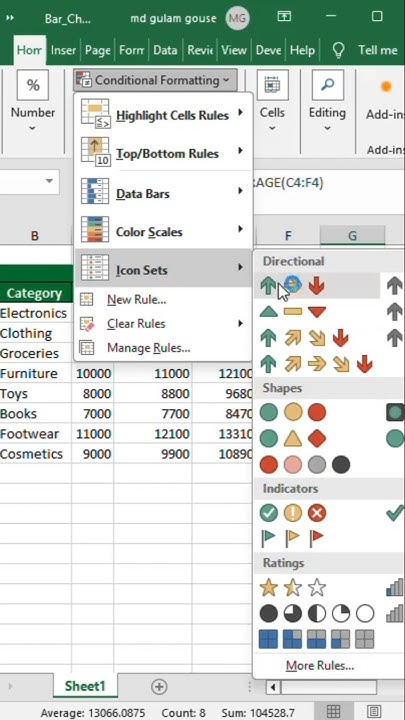 Conditional Formatting Icon Sets in Excel - YouTube