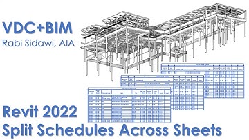 Revit 2022 Split Schedules Across Sheets 4K