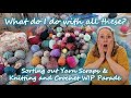 Sorting my scraps new crochet blanket and what is in my knitting bags crafty vlog