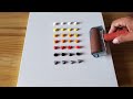 Easy Abstract Landscape Painting Demo / Using Rubber Roller / Satisfying / Project 100 Days / Day#30