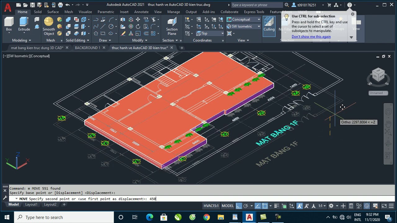 Hướng Dẫn Vẽ Autocad 3D Ngôi Nhà - Bài 1: Vẽ Nền Nhà, Bậc Tam Cấp, Cột  Trong Cad 3D - Youtube