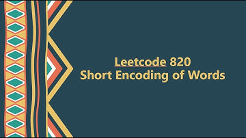 leetcode 820 Short Encoding of Words || python || Algorithm || Data Structure
