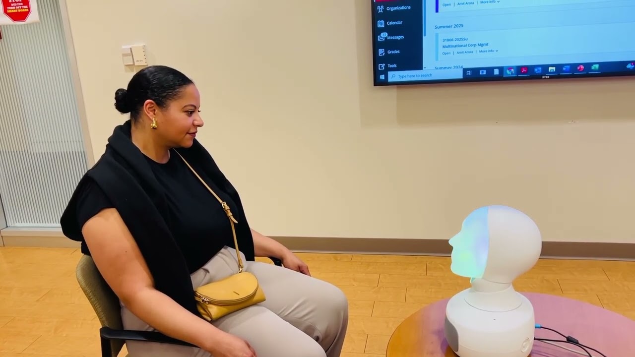 UDC Furhat Robot with student created AI persona of Alec Redford, Father of ChatGPT