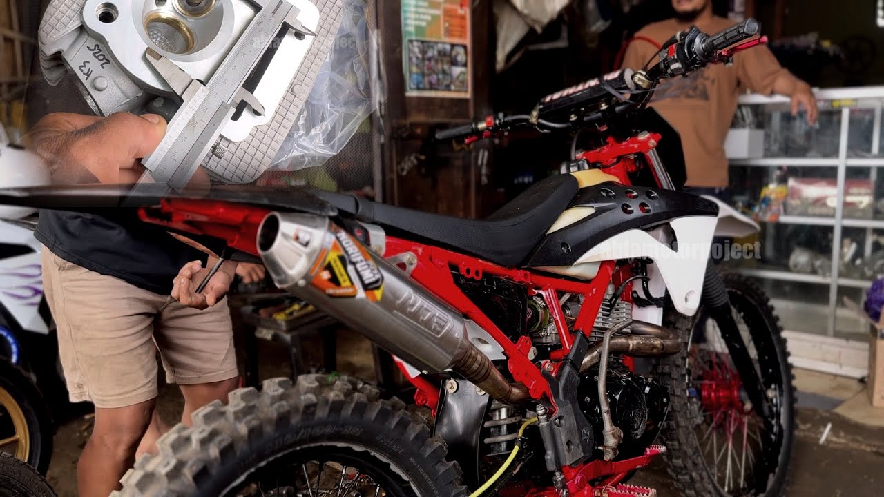 MOTOR KLX 150 Ganti head BRT klep lebar 31 25 piston 63 mm