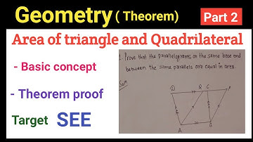 Prove that the prallelograms on the same base and between the same parallels are equal in area. SEE