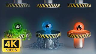 Pokémon Energy vs Hydraulic Press | 4K Satisfying Blender Simulation