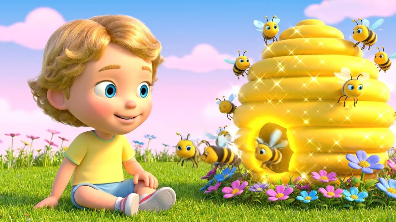 Five Busy Bees Racing Home 🐝 | Nursery Rhymes for Kids & Baby Songs