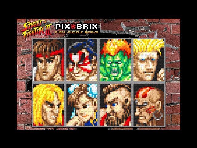  Pix Brix Street Fighter II Pixel Puzzle Bricks, Guile