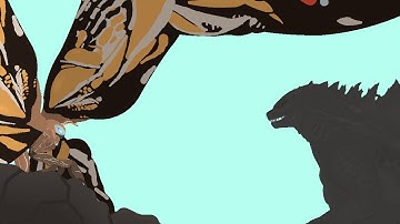 GODZILLA X KONG: THE NEW EMPIRE || GODZILLA VS MOTHRA (SHORT STICK NODES ANIMATION)