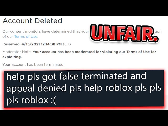 Account moderation, Roblox Wiki