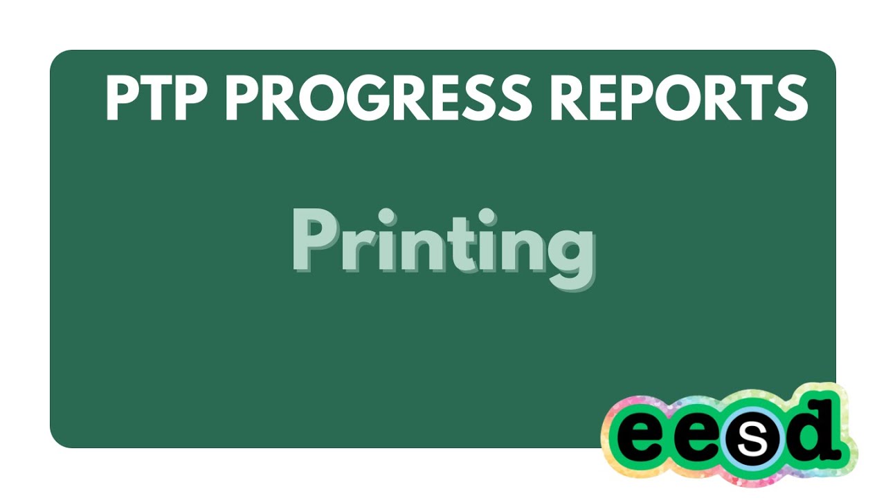 Print Progress Reports - YouTube