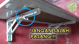 Cara Memasang Siku Lipat Besi 25 cm | Membuat Meja atau Rak Dinding Lipat