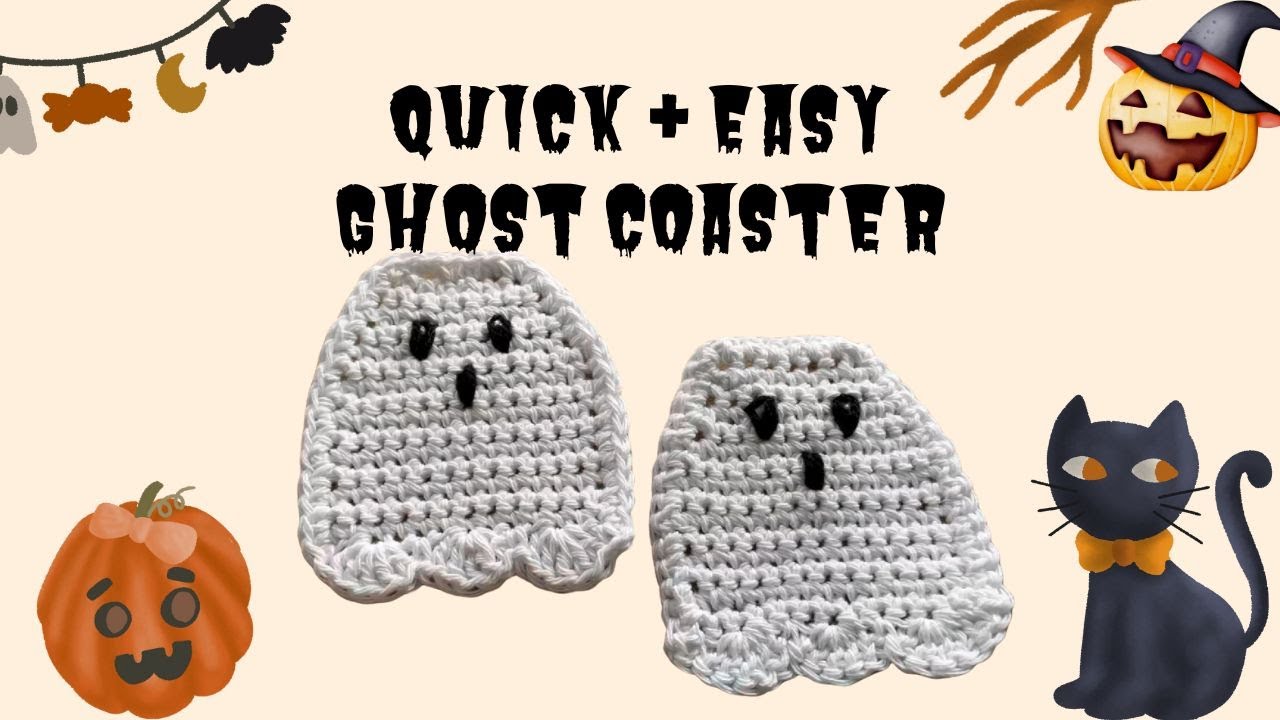 How to Crochet a Ghost Coaster| Quick & Easy Halloween Crochet!